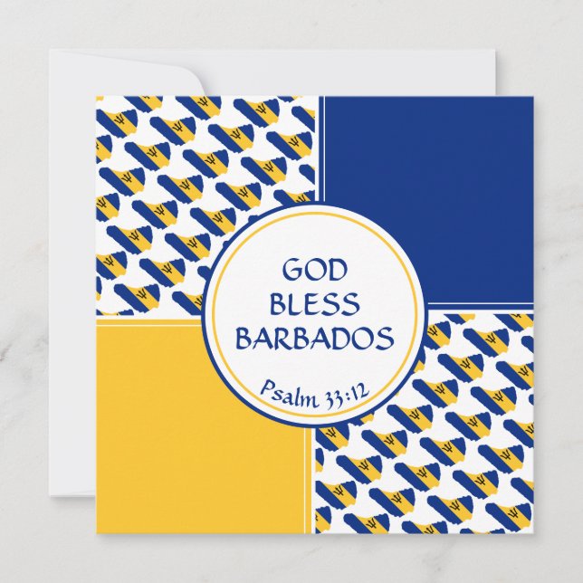 BARBADOS FLAG Custom Birthday Greeting Holiday Card (Front)
