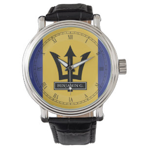 Barbados Flag Custom Name Watch