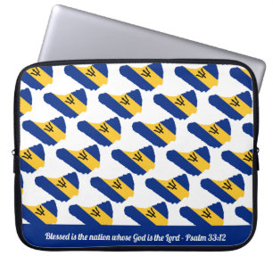 BARBADOS FLAG Customisable Scripture Laptop Sleeve
