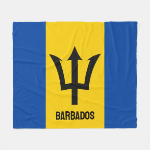 Barbados Flag Fleece Blanket