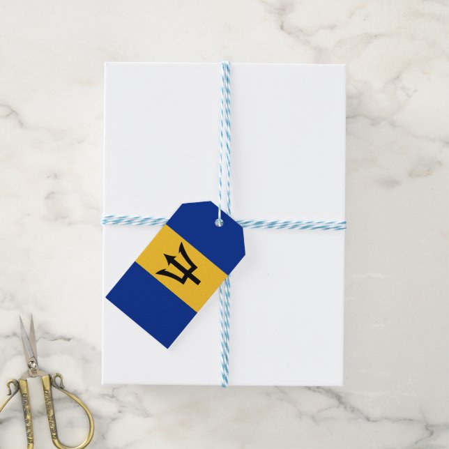 Barbados Flag Gift Tags (With Twine)