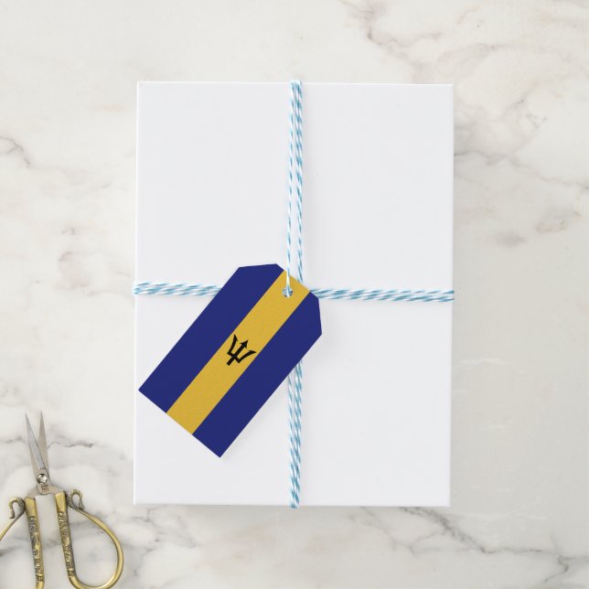 Barbados flag gift tags (With Twine)