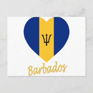 Barbados Flag Heart Postcard
