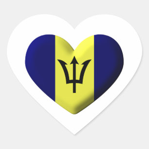 Barbados Flag heart Sticker