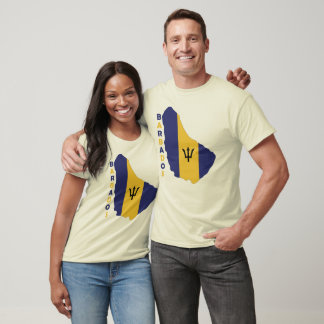 Barbados Flag In The Country Map T-Shirt