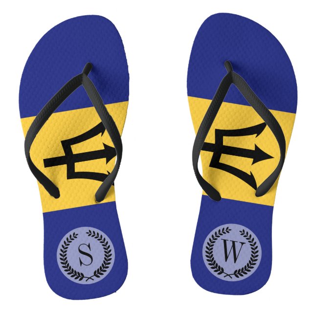 Barbados Flag Jandals (Footbed)