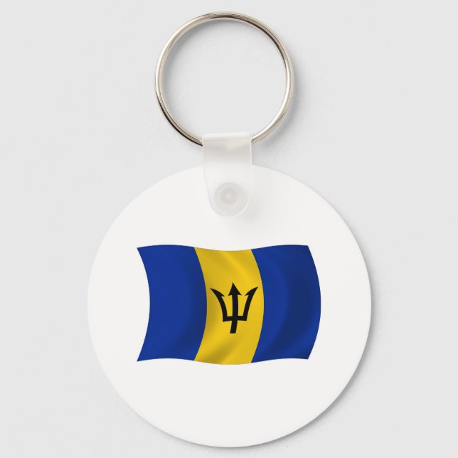 Barbados Flag Keychain (Front)