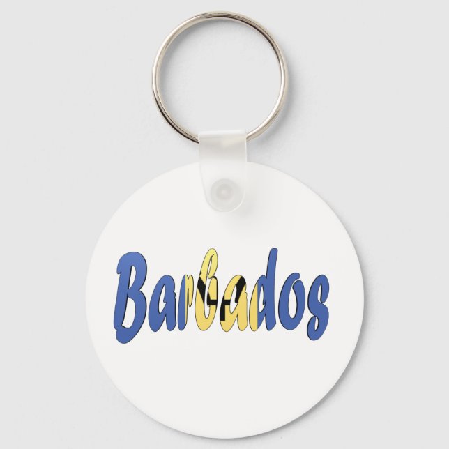 Barbados Flag Keychain (Front)