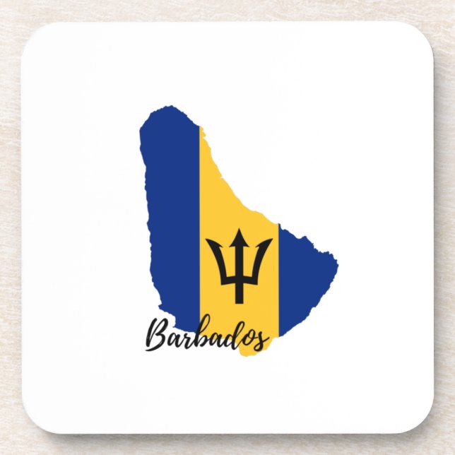 Barbados  Flag  Map Coaster (Front)