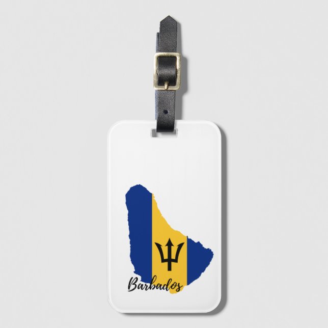 Barbados  Flag  Map  Luggage Tag (Front Vertical)