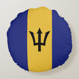 Barbados flag round cushion