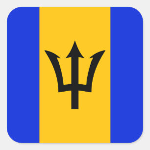 Barbados Flag Square Sticker