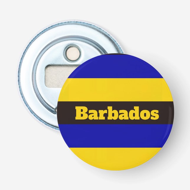 Barbados Flag Stripe Colours Bottle Opener (Front)