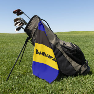 Barbados Flag Stripe Colours Golf Towel