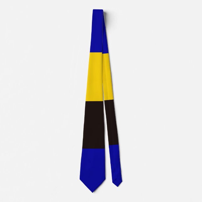 Barbados Flag Stripe Colours  Tie (Front)