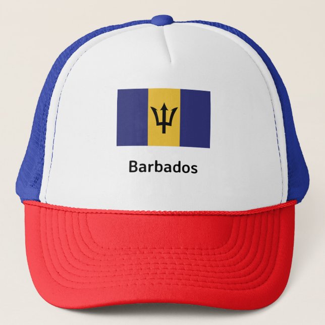 Barbados Flag Trucker Hat (Front)