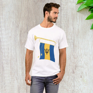 Barbados Flag with Bugle Patriotic Caribbean T-Shirt