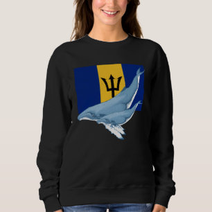 Barbados Flag with Humpback Whales Bajan Pride Sweatshirt