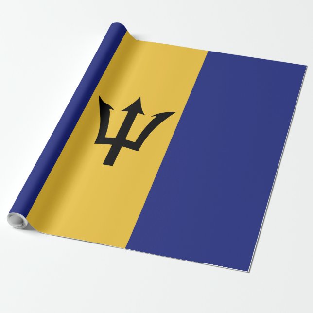 Barbados flag wrapping paper (Unrolled)