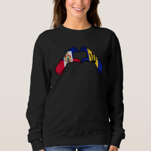 Barbados Haiti Flag Barbadian Haitian Heart 1 Sweatshirt