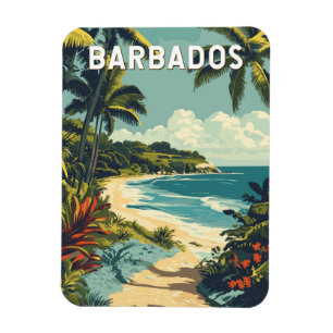 Barbados Illustration Travel Art Vintage Magnet