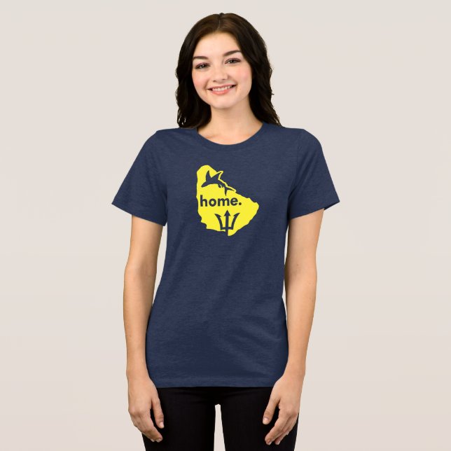 Barbados Is Home Tri-Blend Shirt (Front Full)