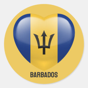 Barbados Love Classic Round Sticker