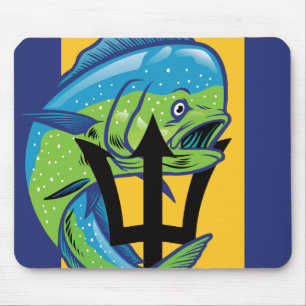 Barbados Mahi-mahi Barbadian National Animal Flag Mouse Pad