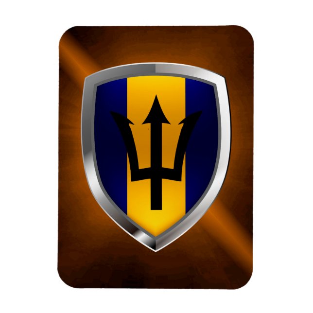 Barbados Mettalic Emblem Magnet (Vertical)