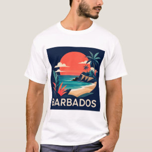 Barbados Modern Geometric Travel Art T-Shirt