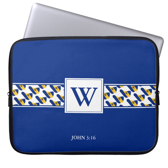 BARBADOS Monogram Christian Bible Laptop Sleeve (Front)