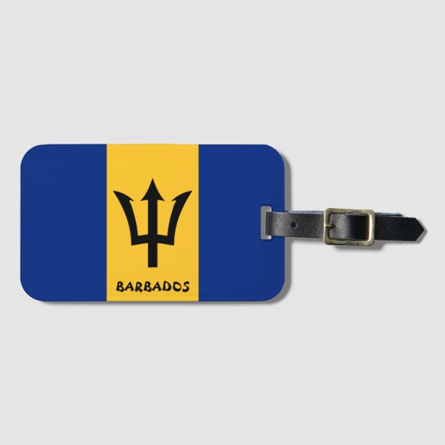 Barbados National Flag Patriotic Luggage Tag (Front Horizontal)
