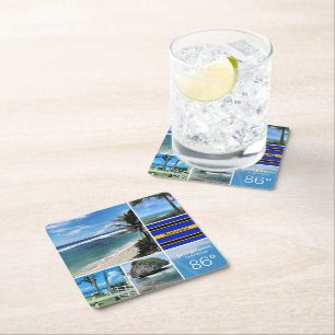 Barbados Ocean Views Square Paper Coaster