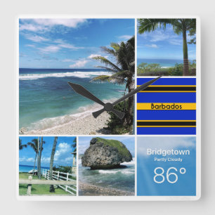 Barbados Ocean Views Square Wall Clock