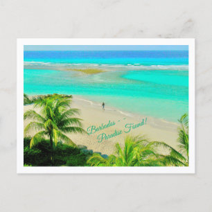 BARBADOS--PARADISE FOUND! BEAUTIFUL BEACH SCENE POSTCARD