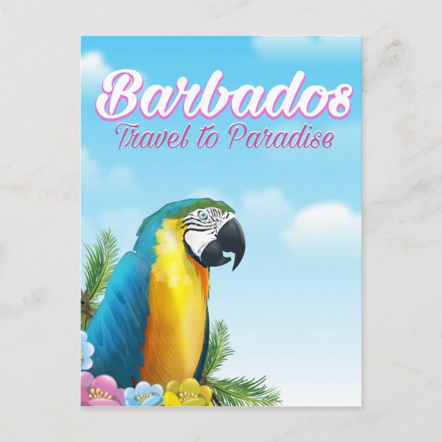 Barbados Parrot travel poster Postcard (Front)
