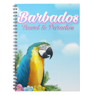 Barbados Parrot travel poster Spiral Notebook