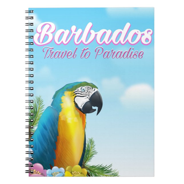Barbados Parrot travel poster Spiral Notebook (Front)