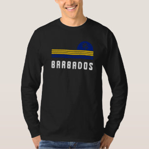 Barbados Retro Sunset Bajan Flag Barbadian Pride T-Shirt
