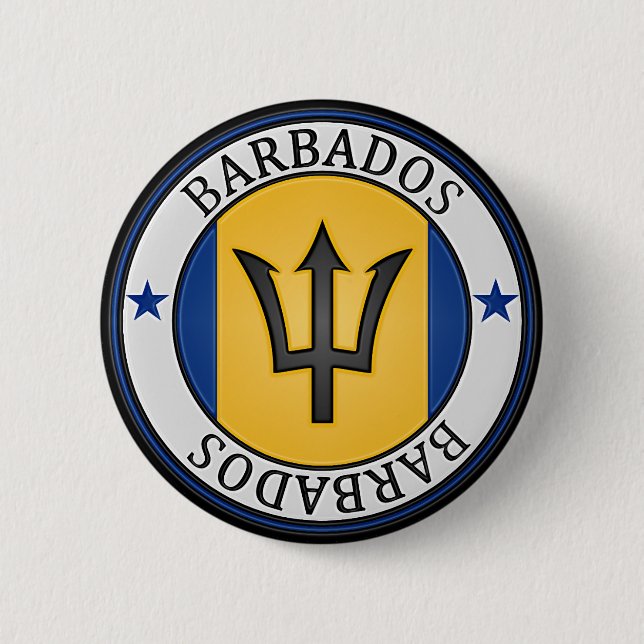 Barbados  Round Emblem 6 Cm Round Badge (Front)