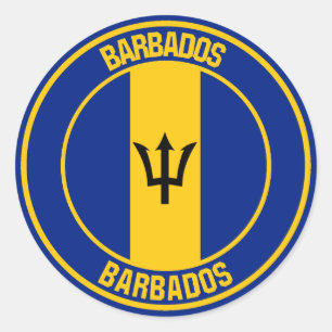 Barbados Round Emblem Classic Round Sticker
