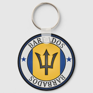Barbados  Round Emblem Key Ring