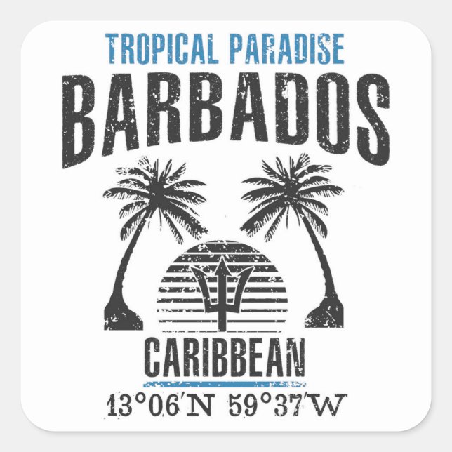 Barbados Square Sticker (Front)