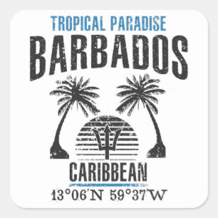 Barbados Square Sticker
