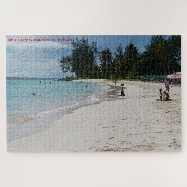 Barbados Sunny Beach Scene. Jigsaw Puzzle (Horizontal)
