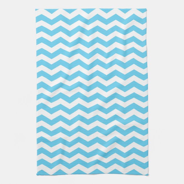 Barbados Surf Wave Chevron Tea Towel (Vertical)