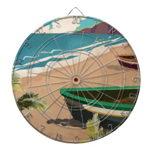 Barbados travel poster dartboard