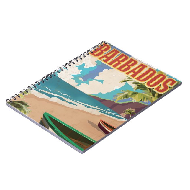 Barbados travel poster spiral notebook (Left Side)