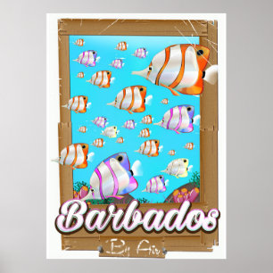 Barbados Tropical Fish travel poster