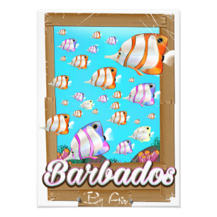 Barbados Tropical Fish travel poster
